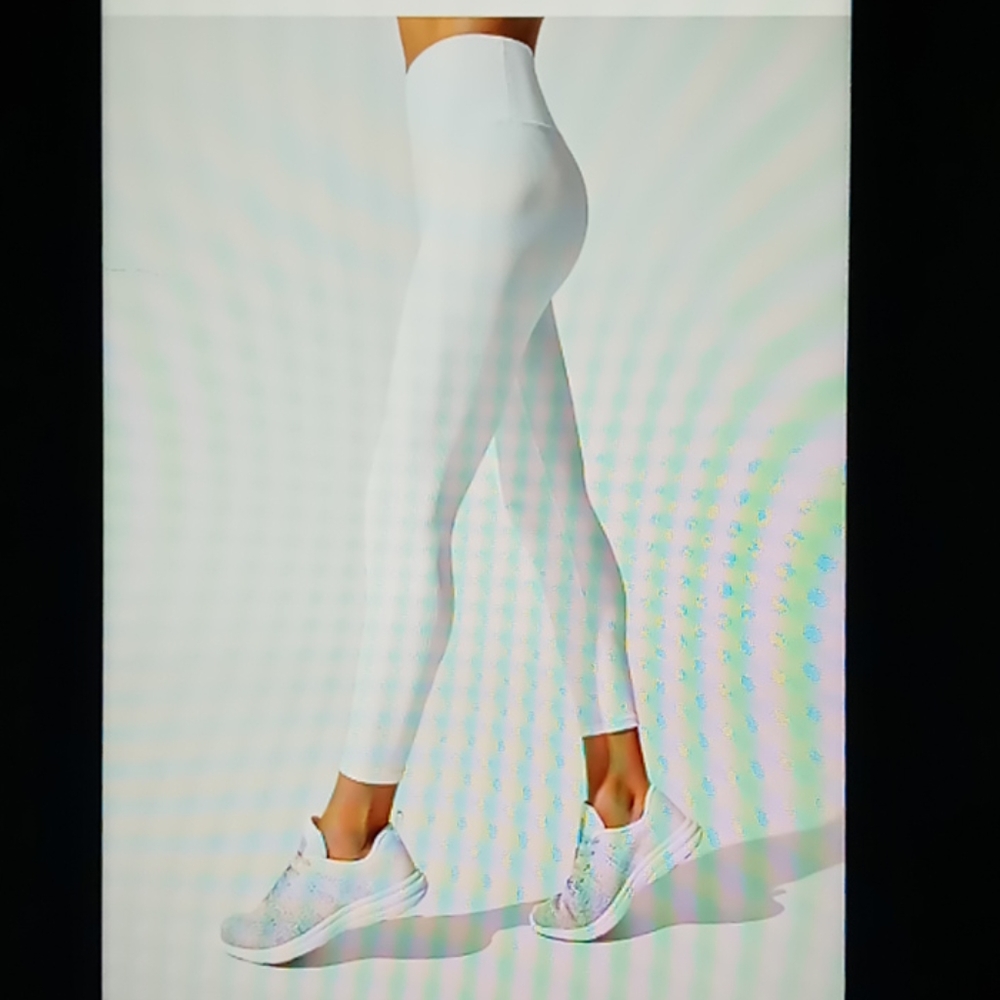 Carbon38 Ribbed Regular Rise 7/8 Legging-White - Picture 12 of 12